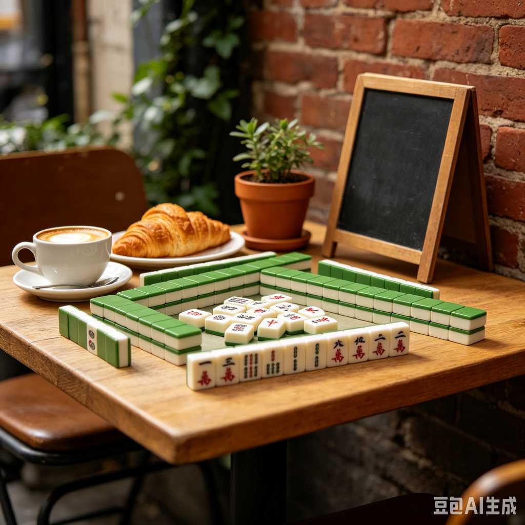 gradient green mahjong set